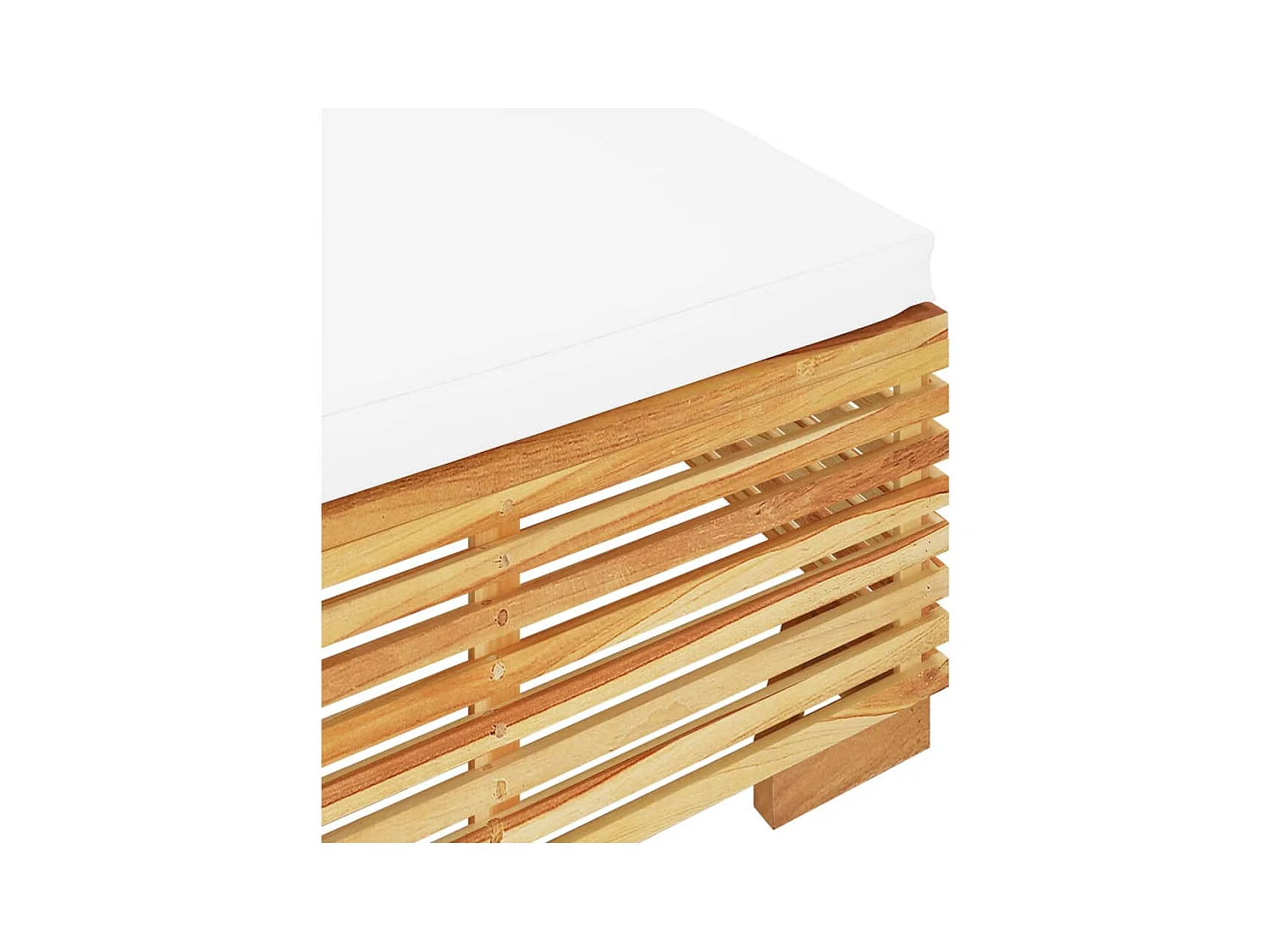 Niren  Repose-pied de jardin avec coussin crème Bois de teck massif