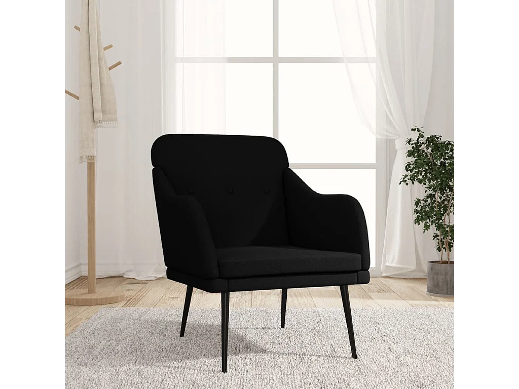 Nylra  Sillón de tela negro 63x76x80 cm