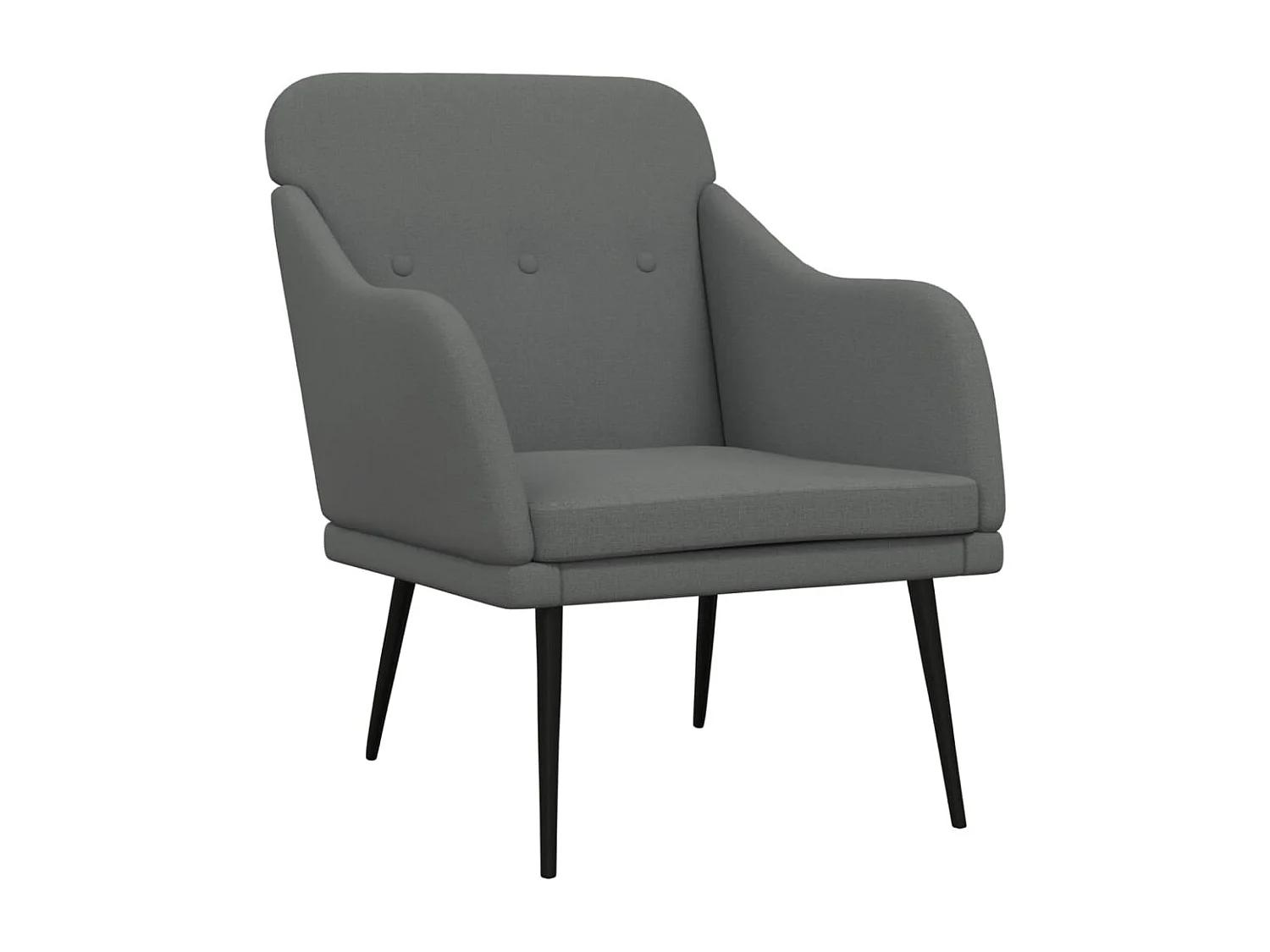 Nylra  Fauteuil Gris foncé 63x76x80 cm Tissu