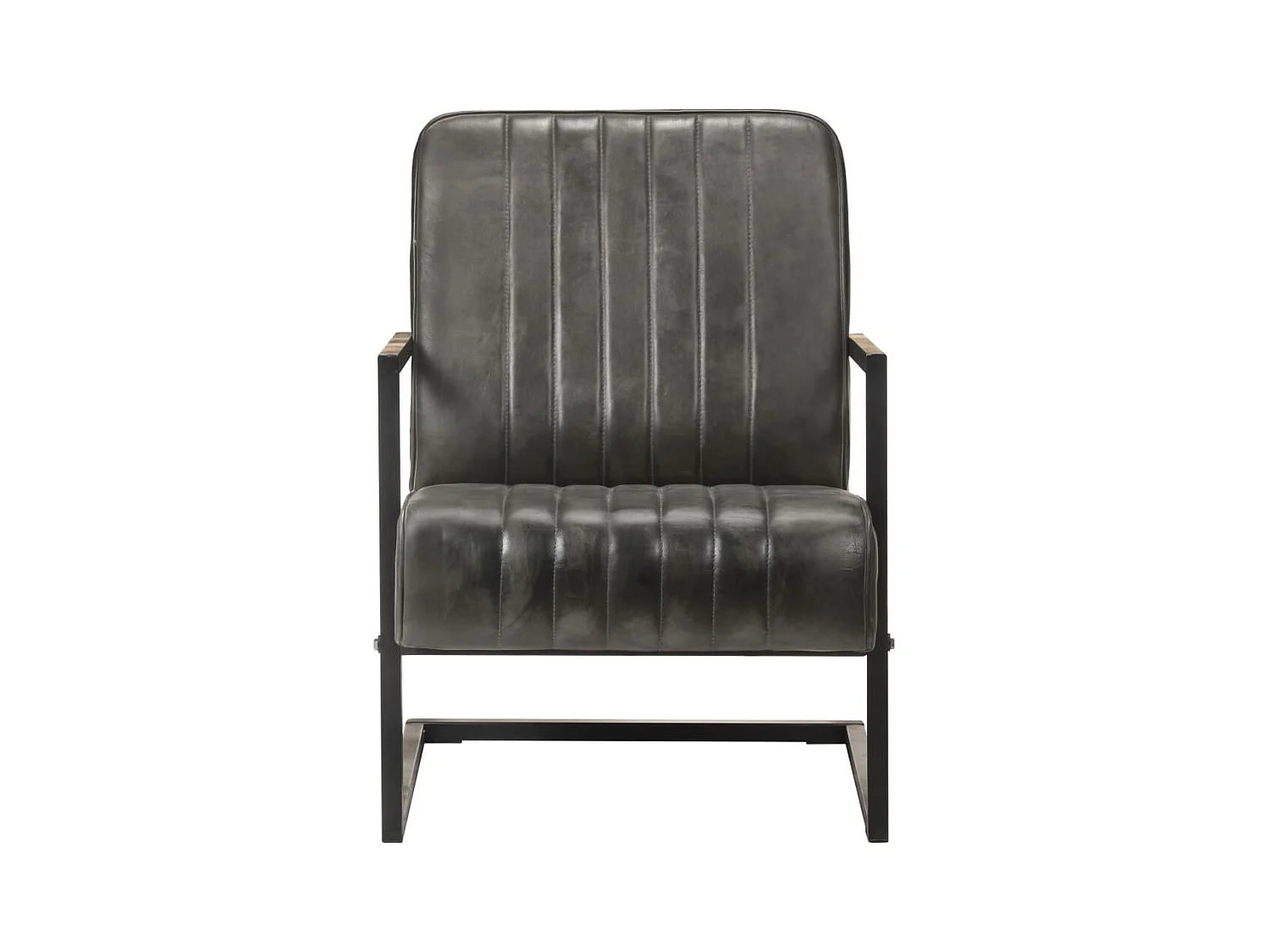 Armel  Chaise de canapé cantilever gris délavé cuir véritable