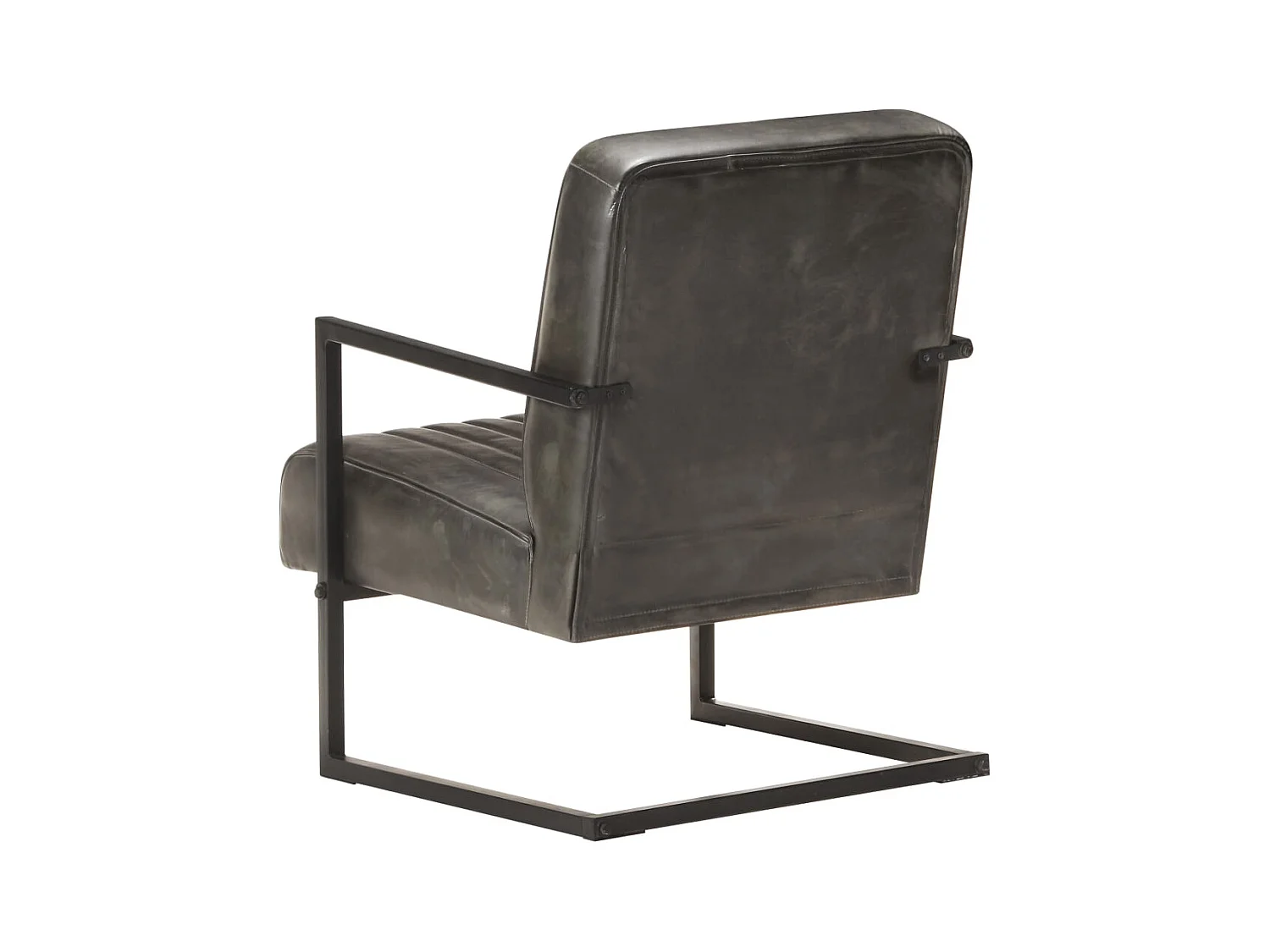 Armel  Chaise de canapé cantilever gris délavé cuir véritable