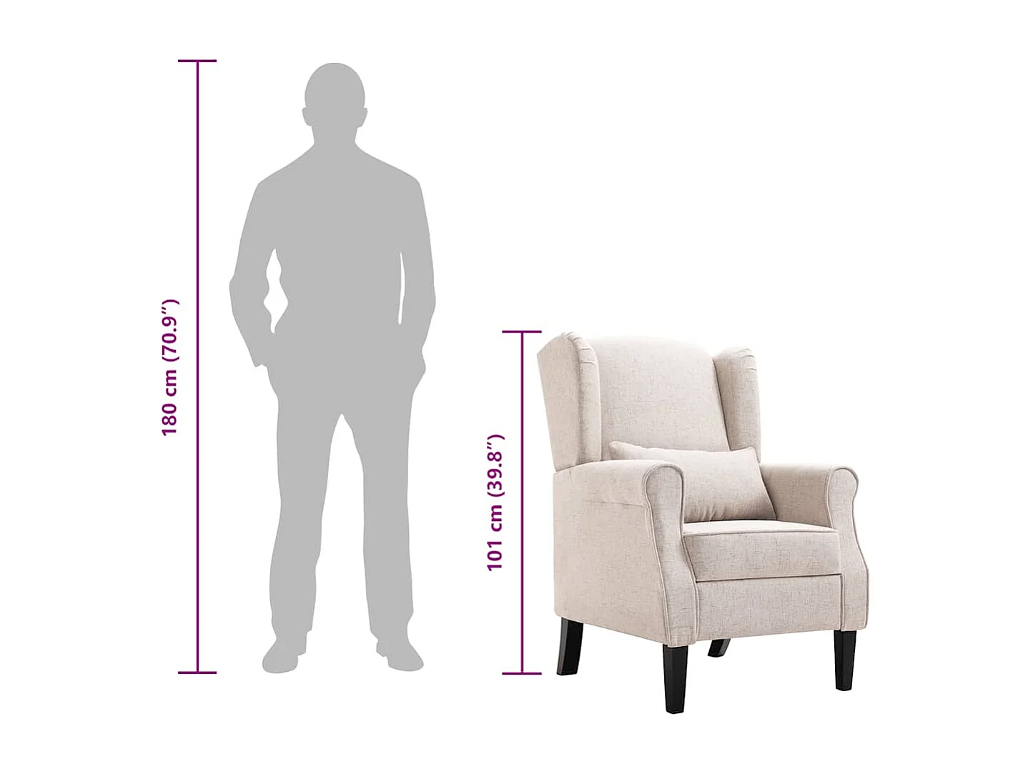 Ovrik  Fauteuil beige tissu