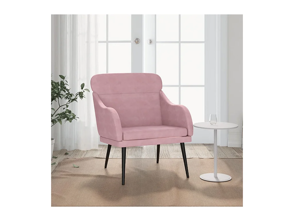Leon Scott  Fauteuil Rose 63x76x80 cm Velours