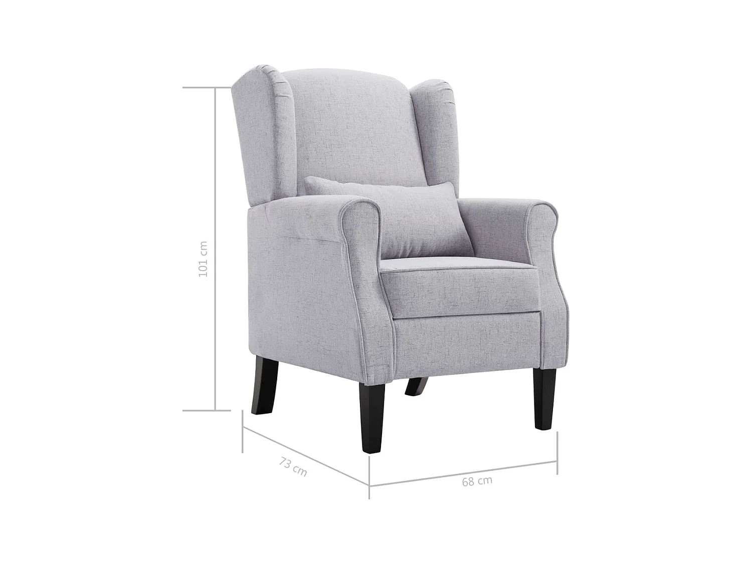 Ovrik  Fauteuil gris clair tissu