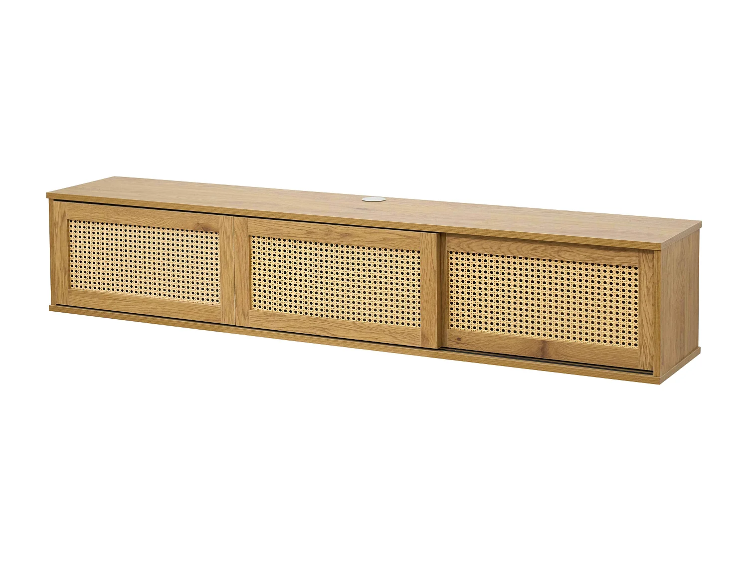 Meuble TV suspendu 160 cm bohème bois clair