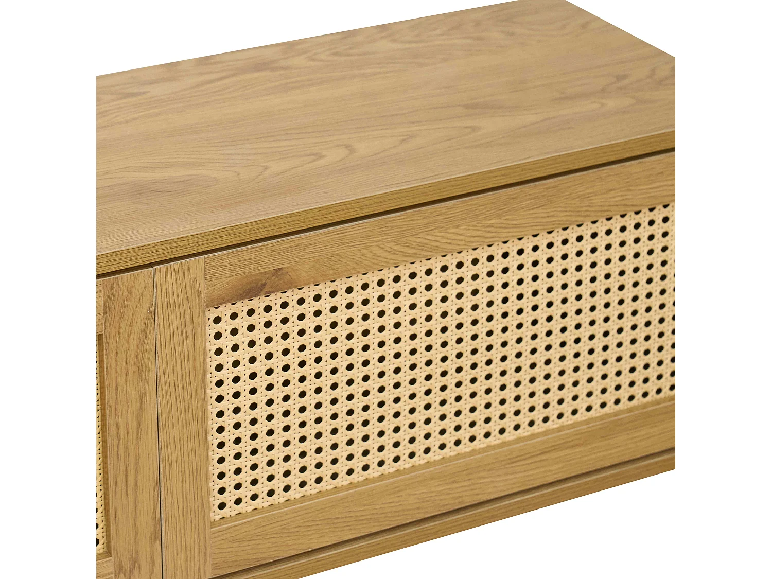 Meuble TV suspendu 160 cm bohème bois clair