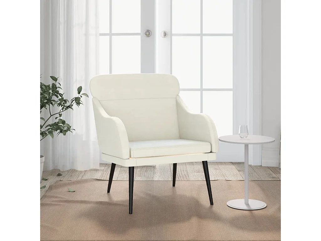 Leon Scott  Fauteuil Crème 63x76x80 cm Velours