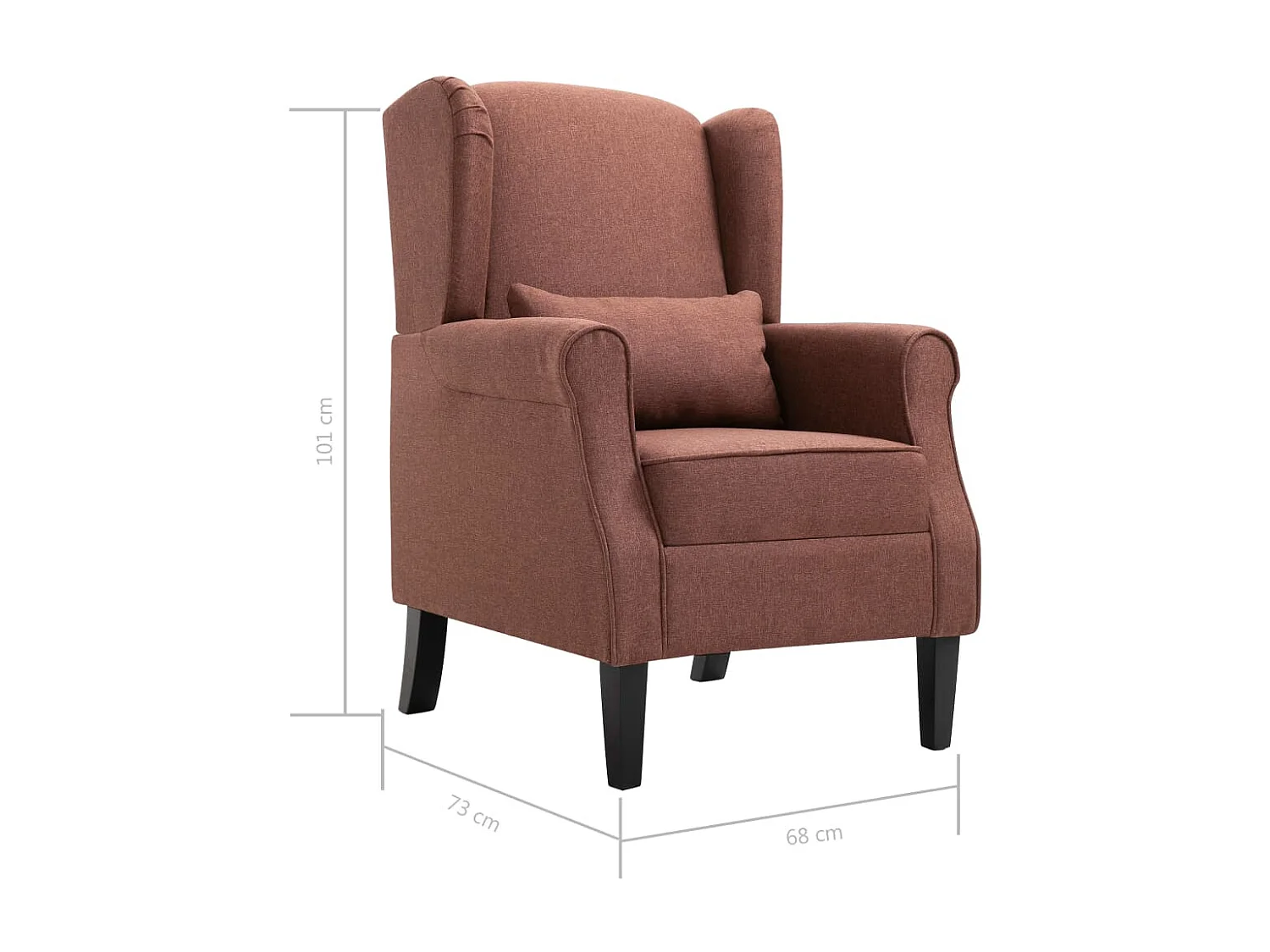 Ovrik  Fauteuil marron tissu