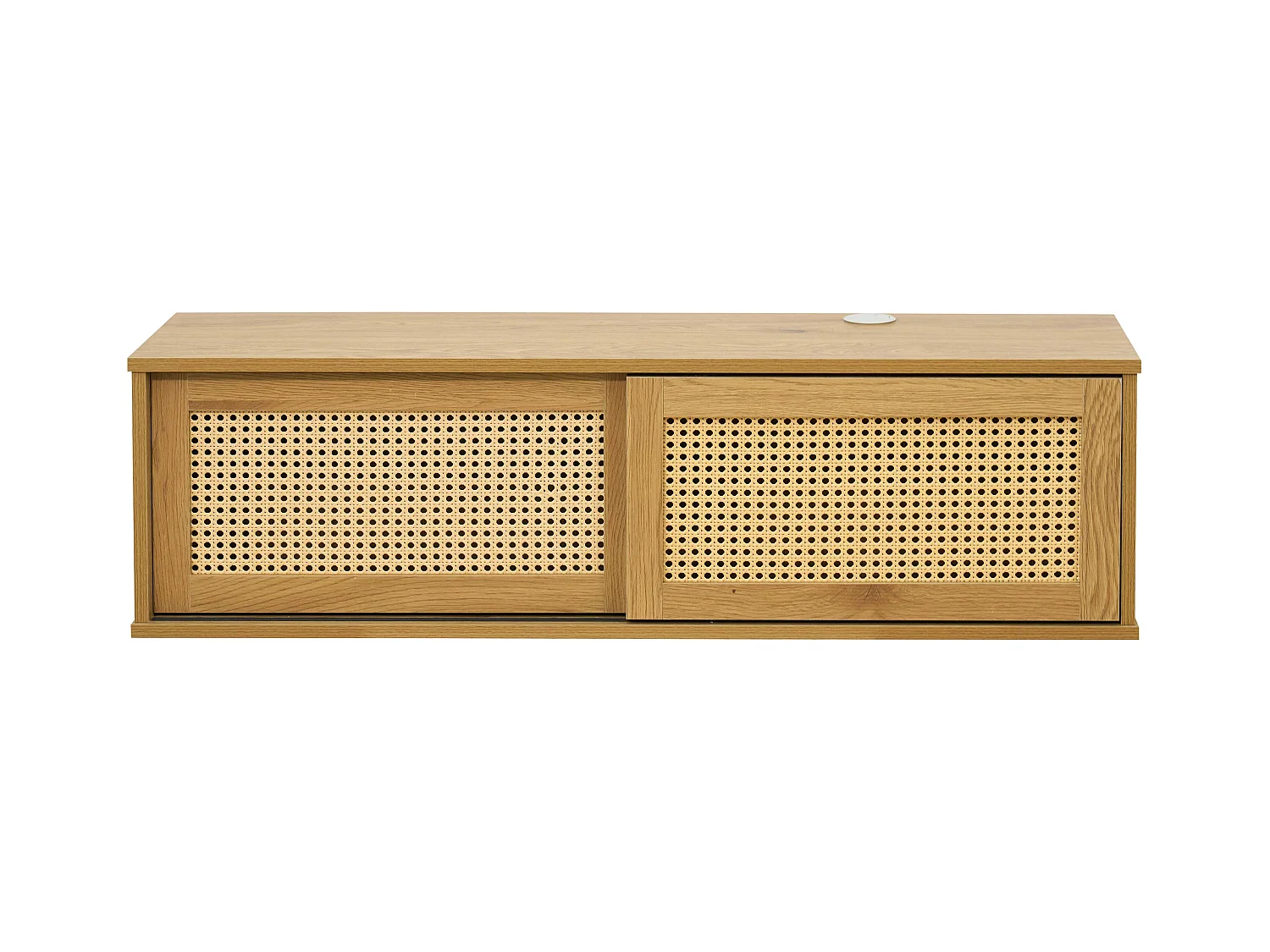 Meuble TV suspendu 108 cm bohème bois clair