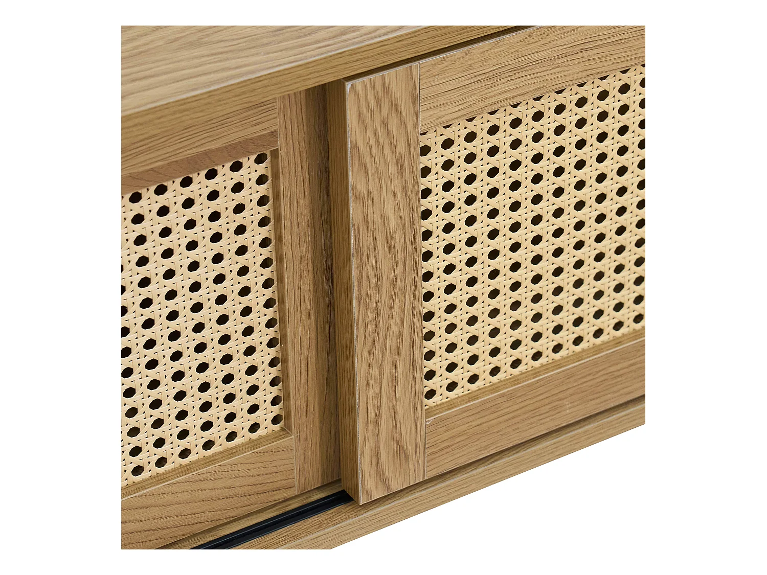 Meuble TV suspendu 108 cm bohème bois clair