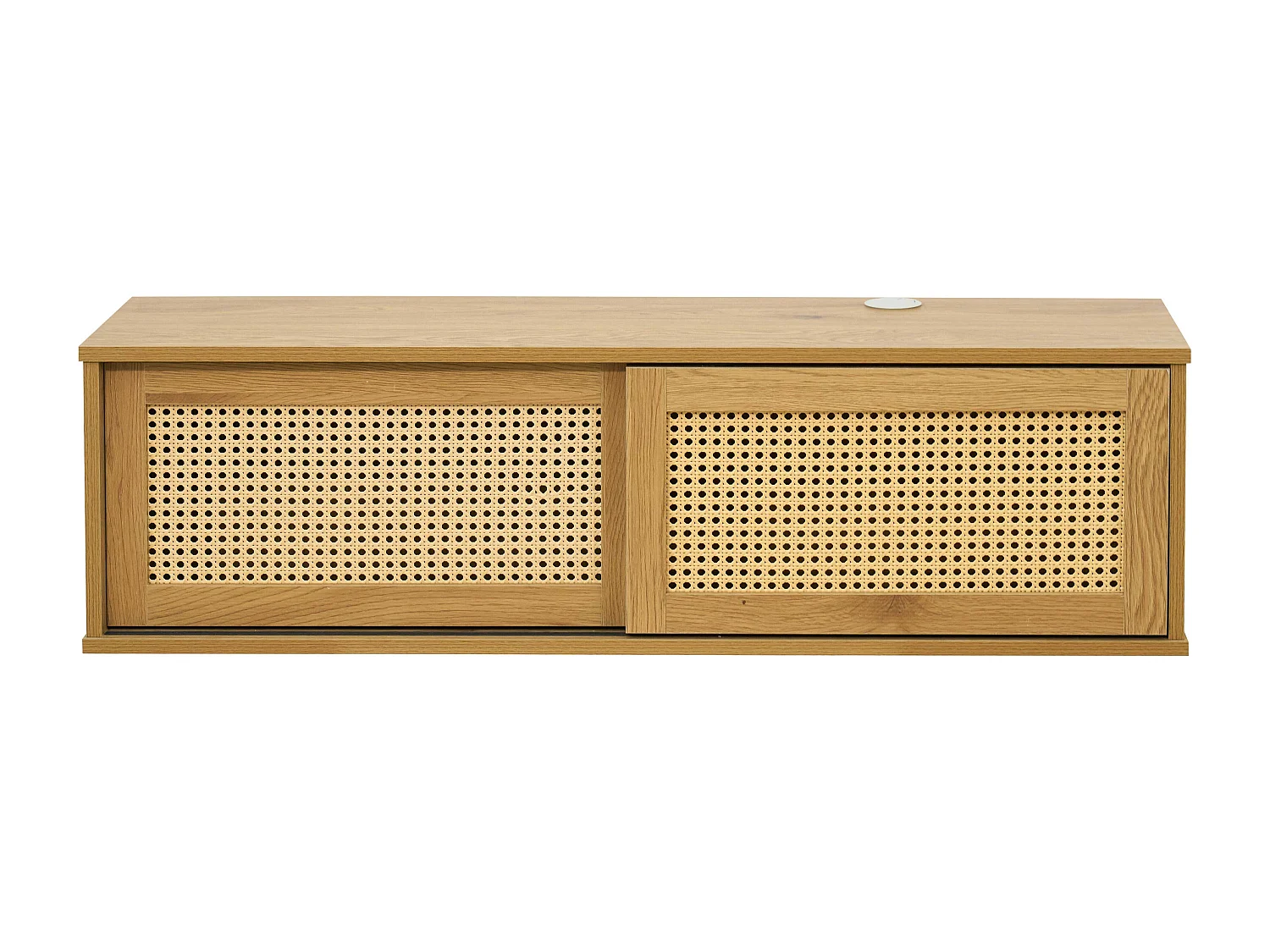 Meuble TV suspendu 108 cm bohème bois clair