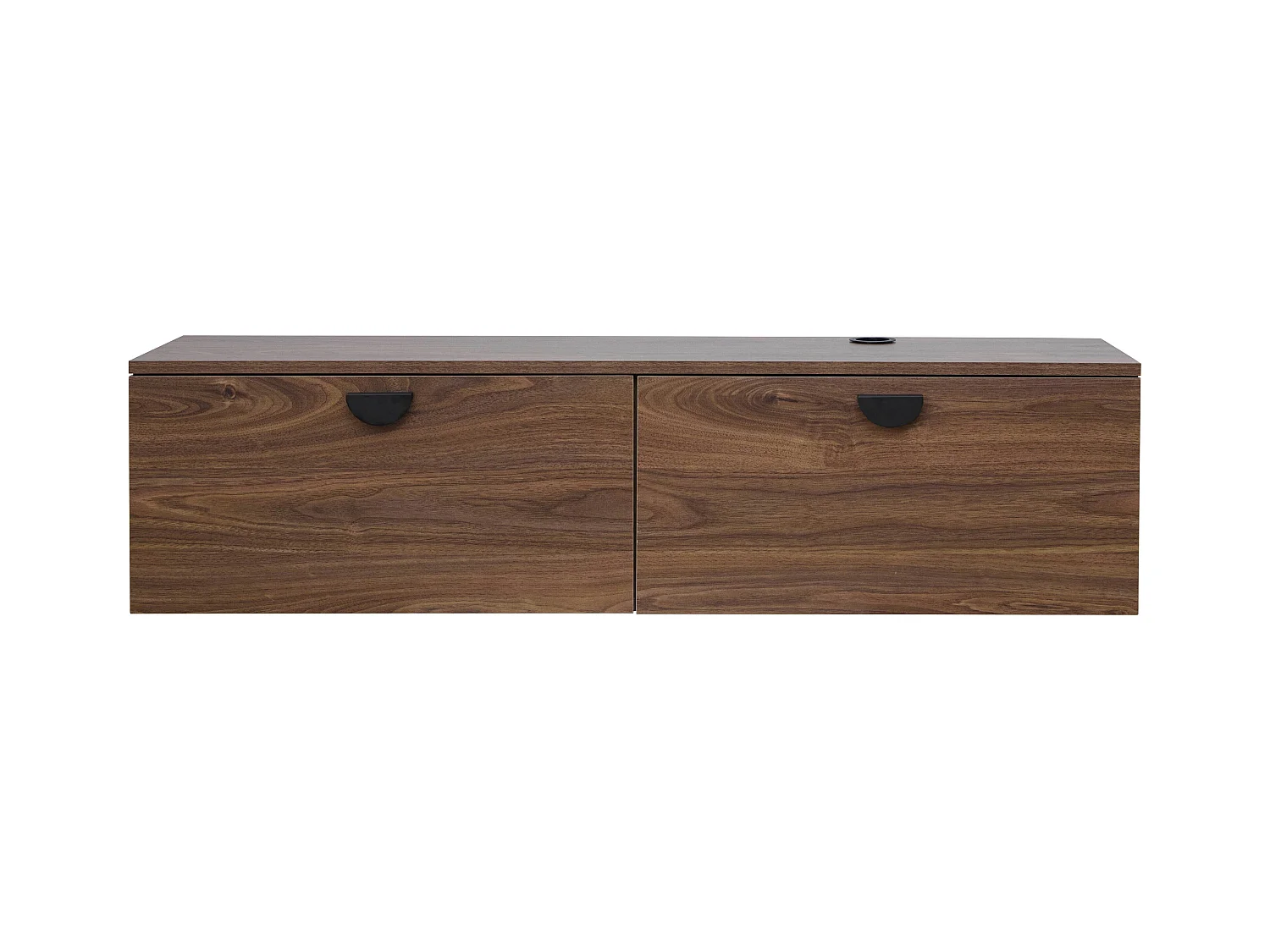 Meuble TV suspendu 120 cm industriel bois foncé