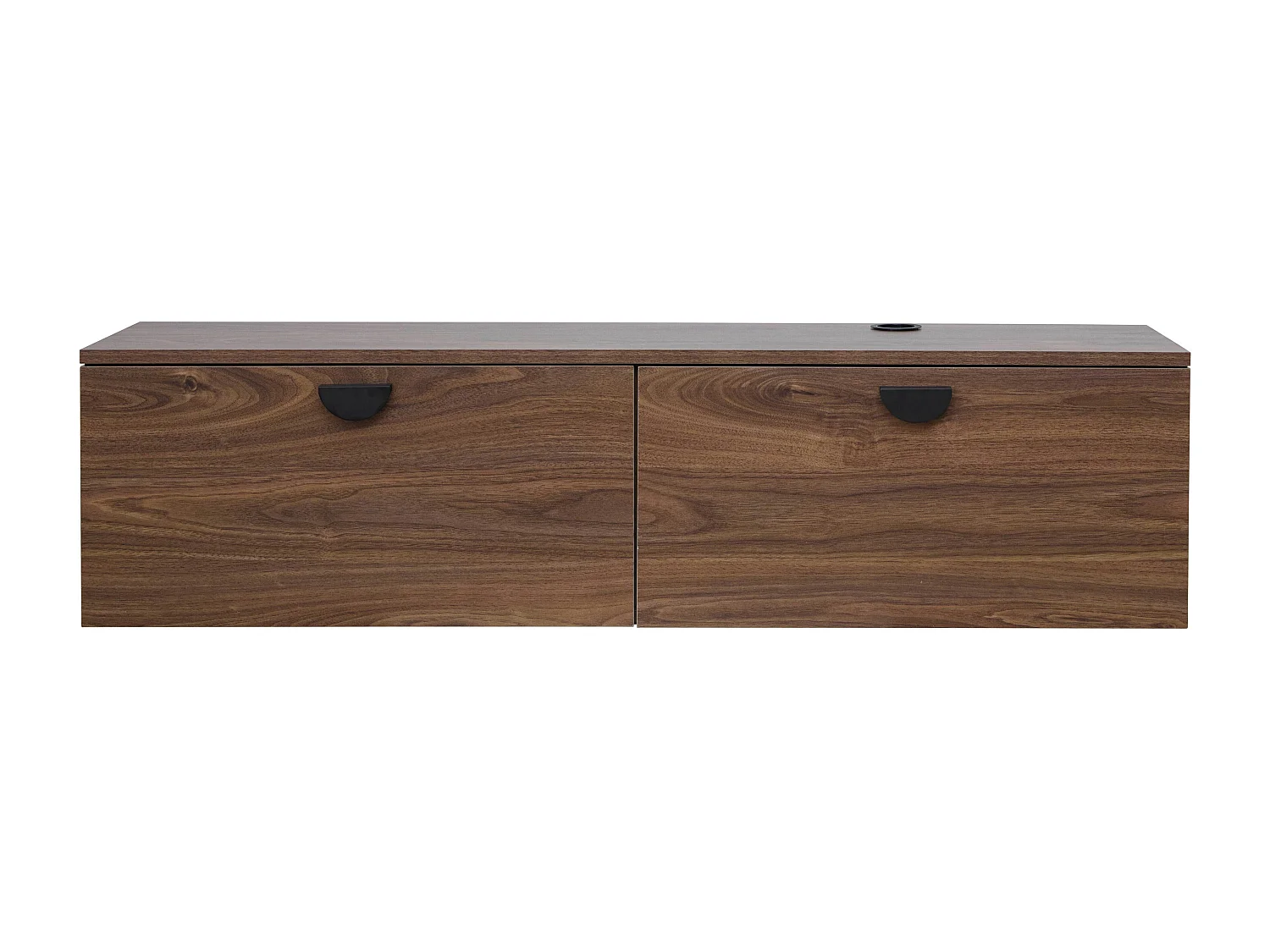 Meuble TV suspendu 120 cm industriel bois foncé