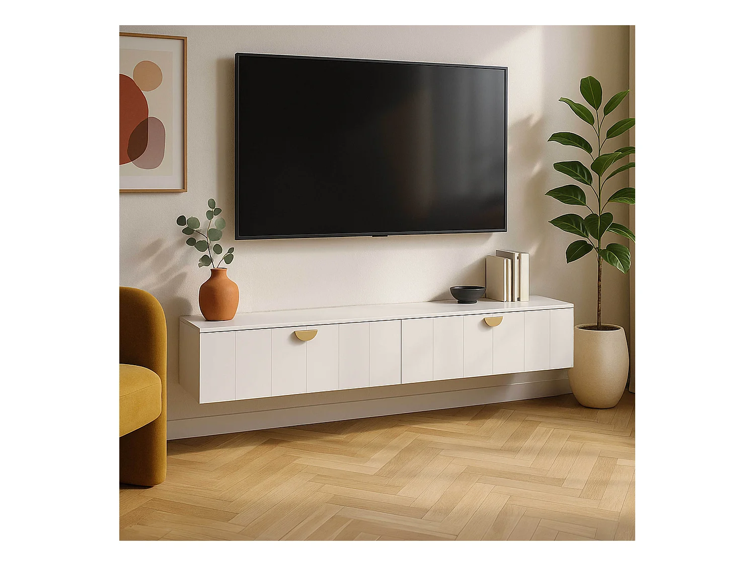 Moderne witte 160 cm wand-tv-kast