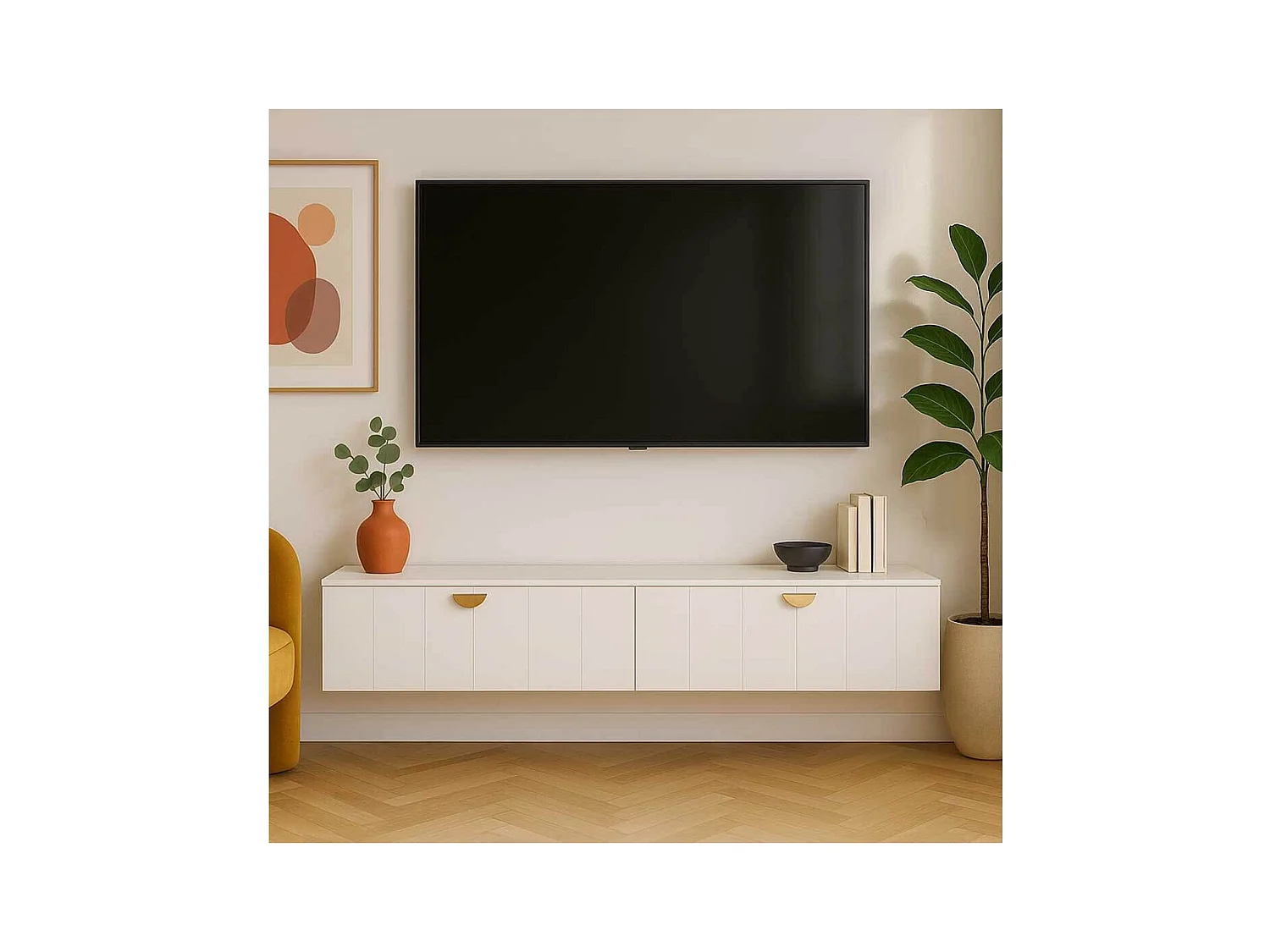 Moderne witte 160 cm wand-tv-kast