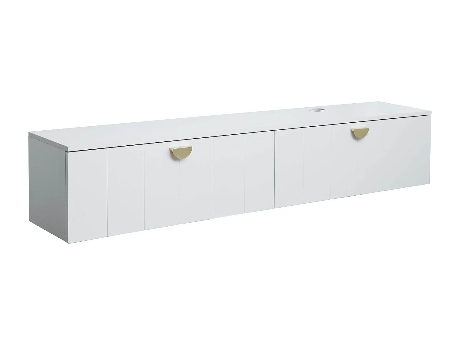 Meuble TV suspendu 160 cm moderne blanc