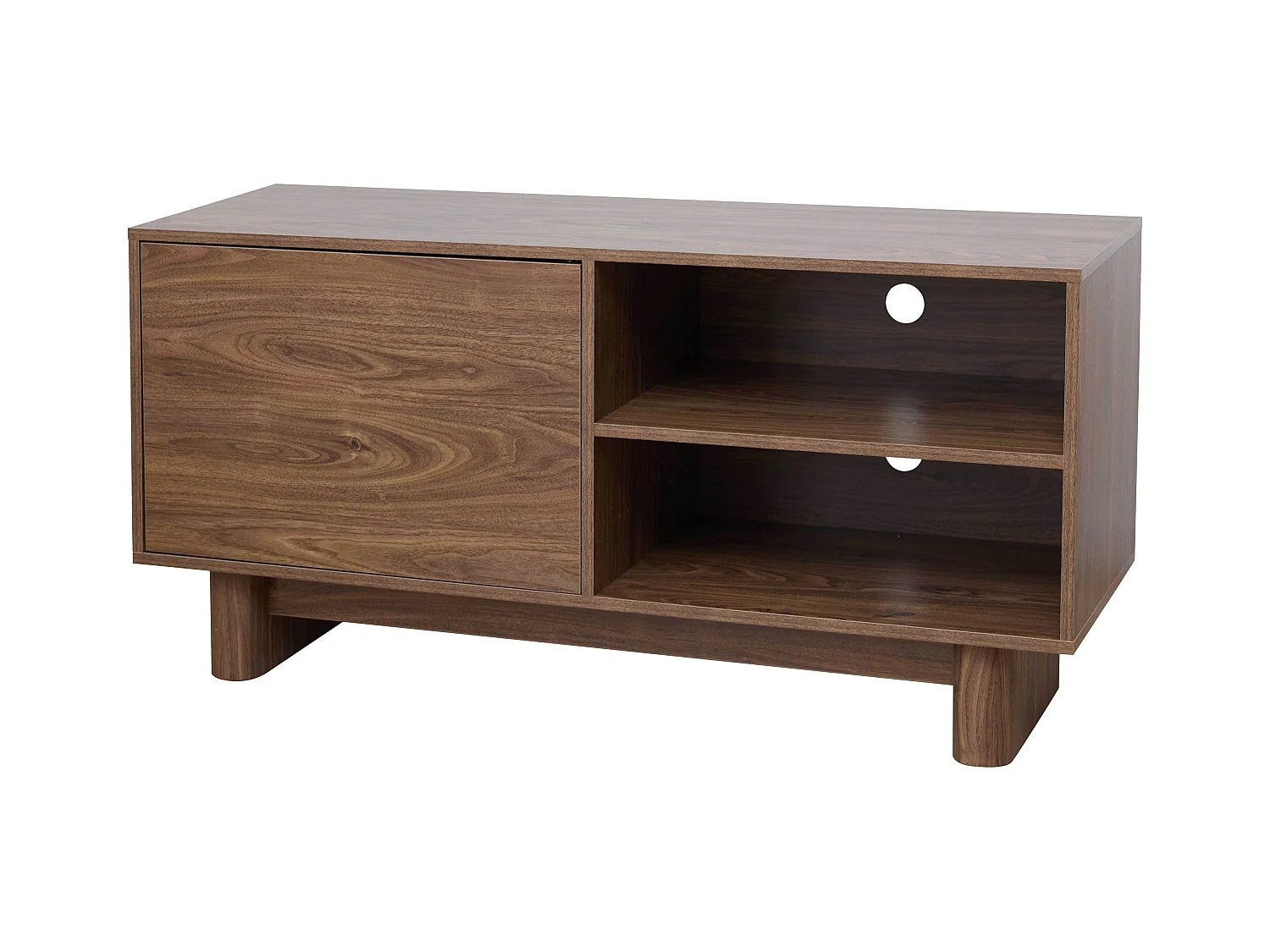 Meuble TV 120 cm scandinave bois foncé