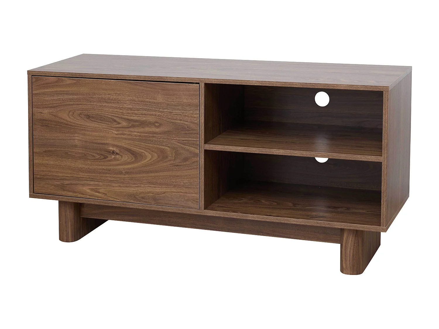 Meuble TV 120 cm scandinave bois foncé