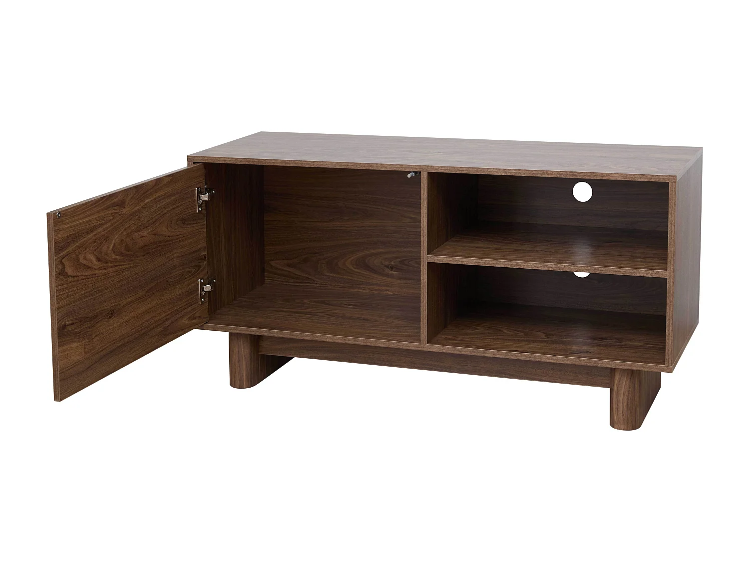 Meuble TV 120 cm scandinave bois foncé