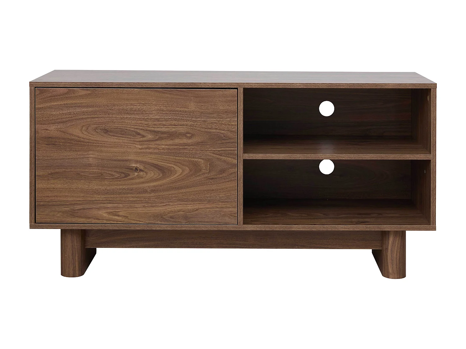 Meuble TV 120 cm scandinave bois foncé