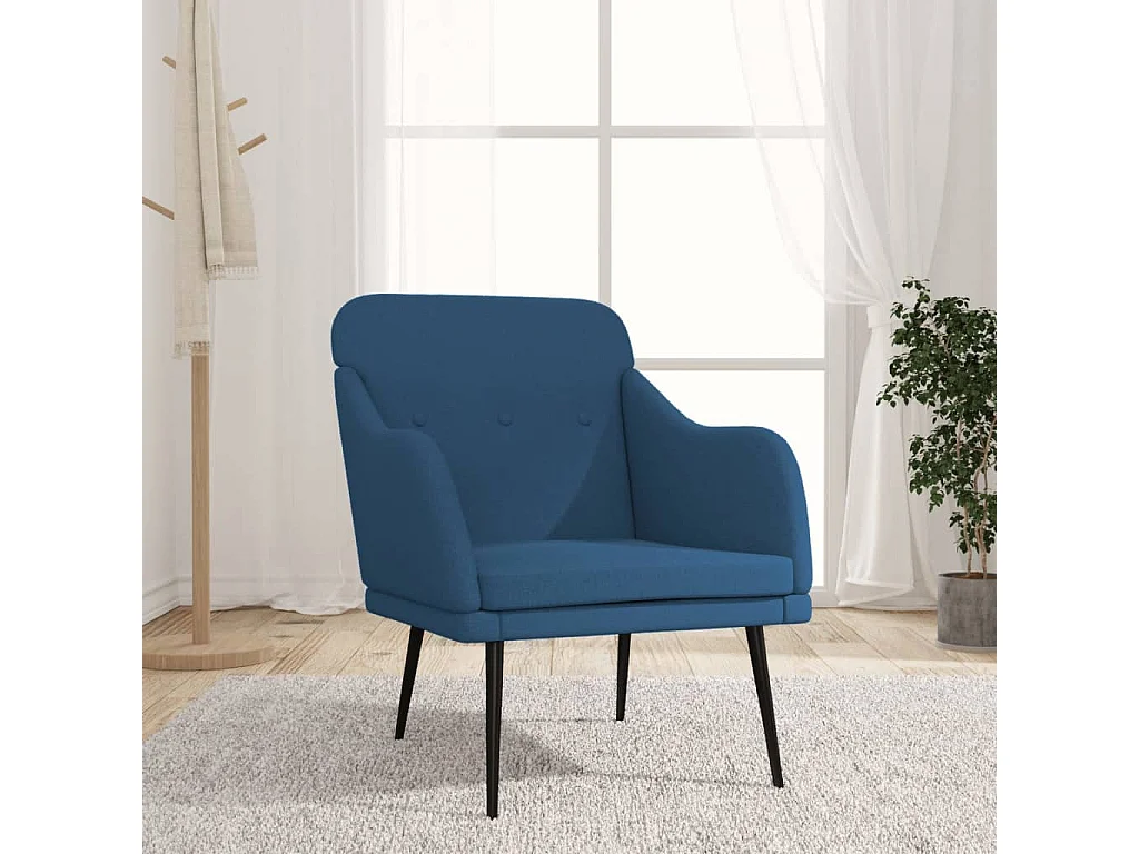 Nylra  Sillón de tela azul 63x76x80 cm