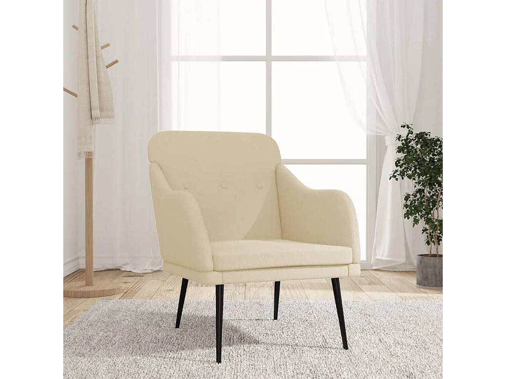 Nylra  Sillón de tela color crema 63x76x80 cm