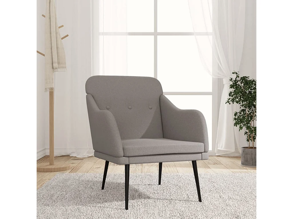 Nylra  Sillón de tela gris taupe 63x76x80 cm