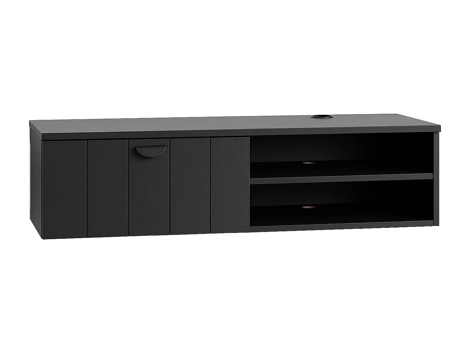 Meuble TV suspendu 120 cm moderne noir