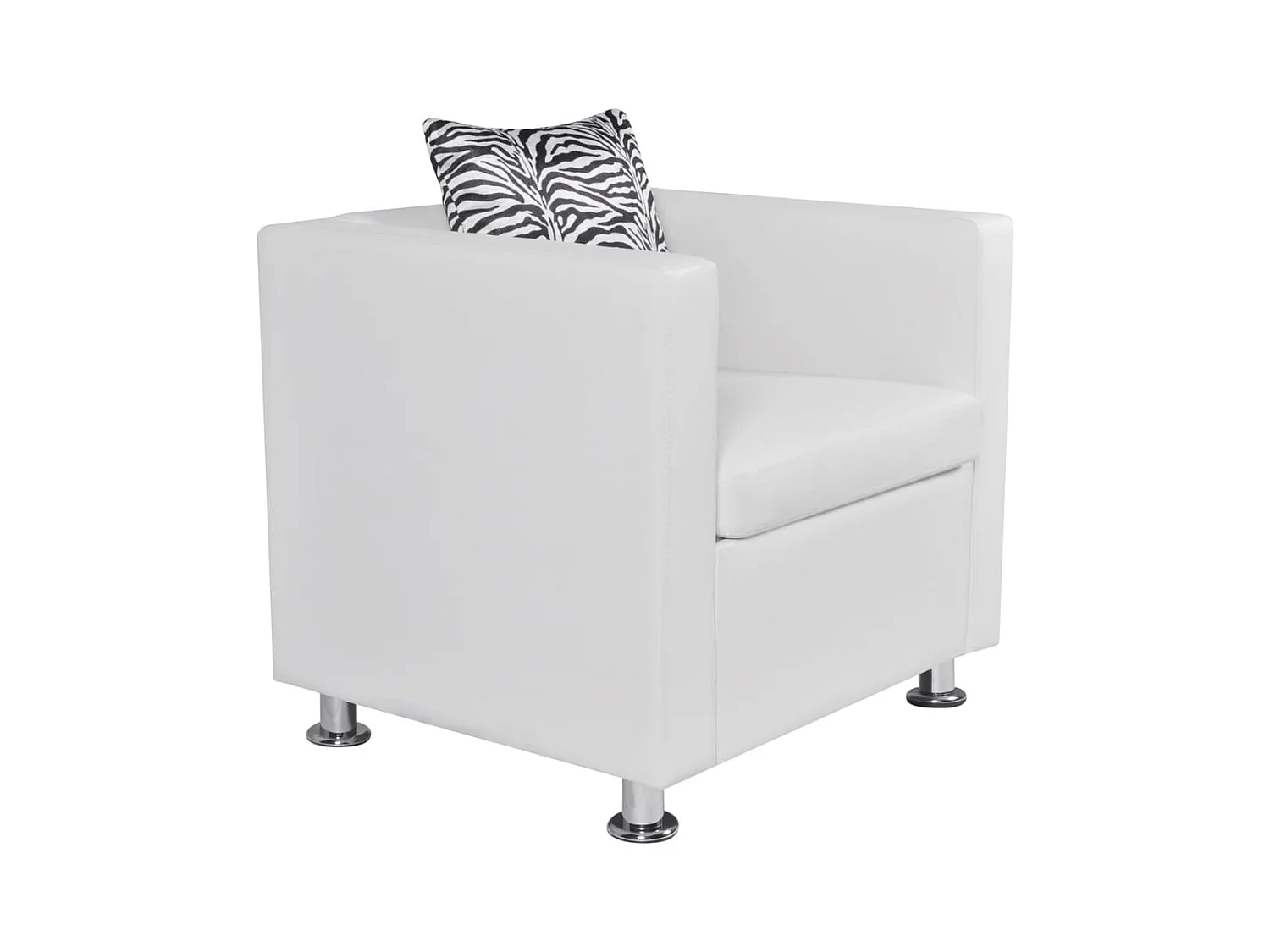 Daril  Fauteuil blanc similicuir
