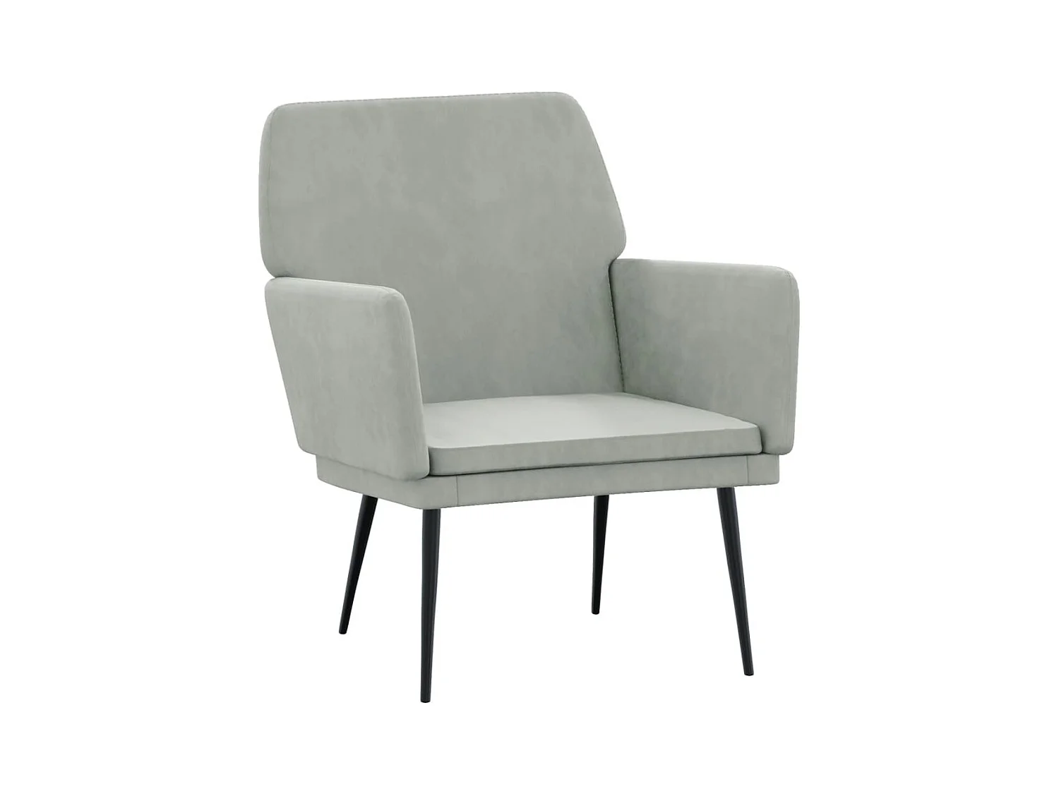 Silvenn  Fauteuil 62x79x79 cm fluweel lichtgrijs