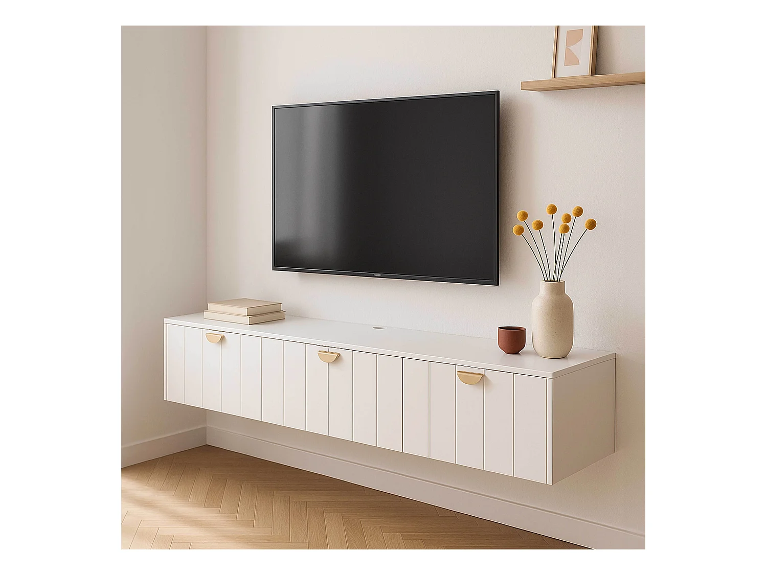 Moderne witte 200 cm wand-tv-kast