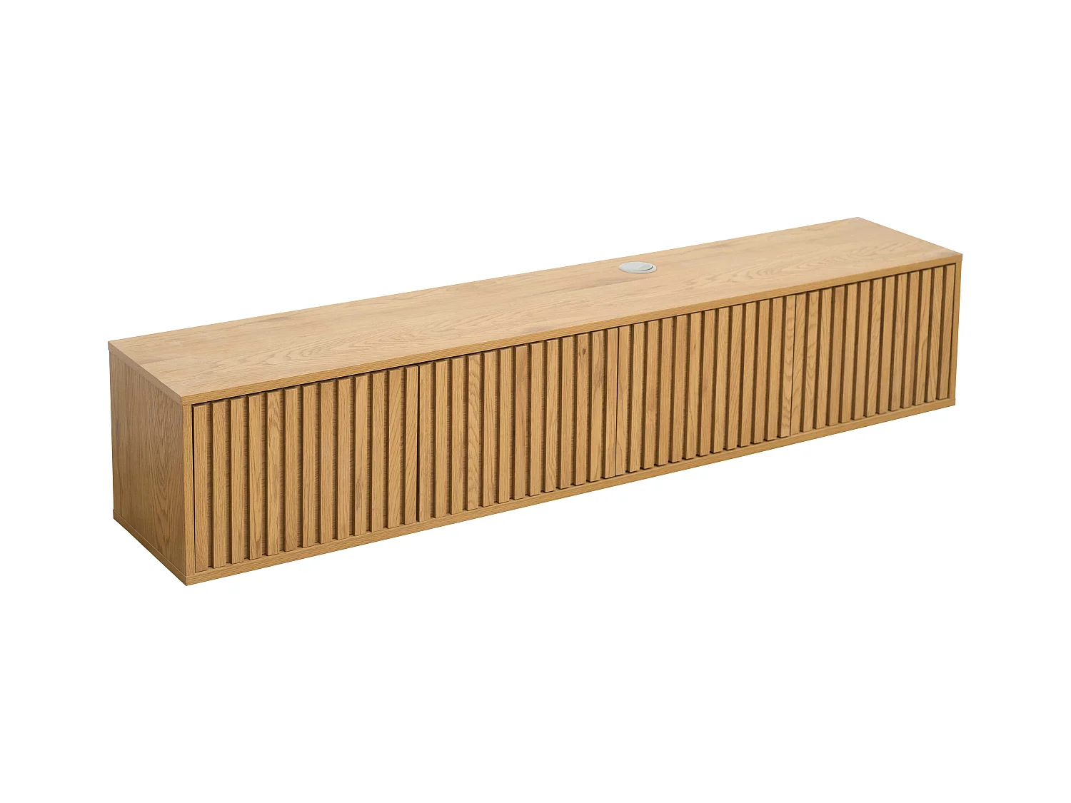Meuble TV suspendu 160 cm scandinave bois clair