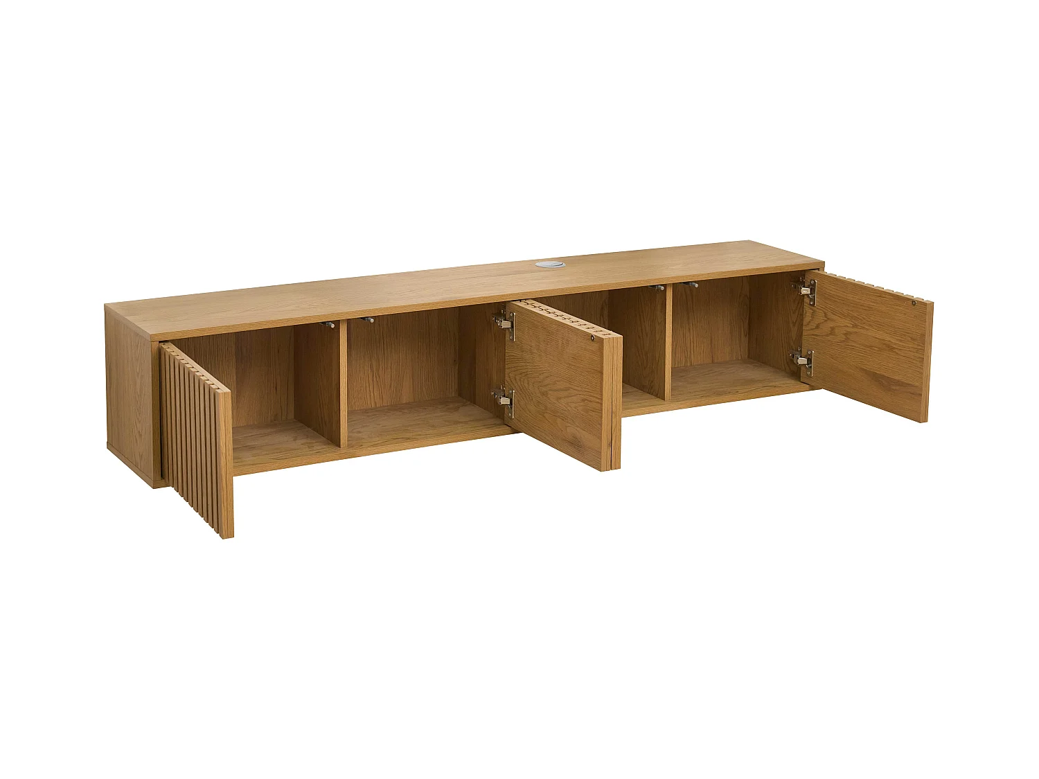 Meuble TV suspendu 160 cm scandinave bois clair