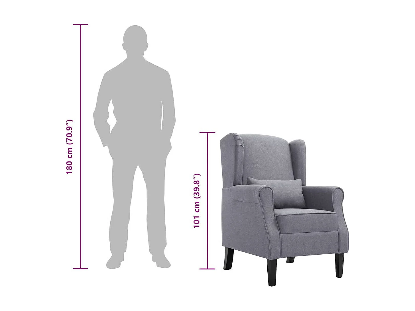 Ovrik  Fauteuil gris foncé tissu