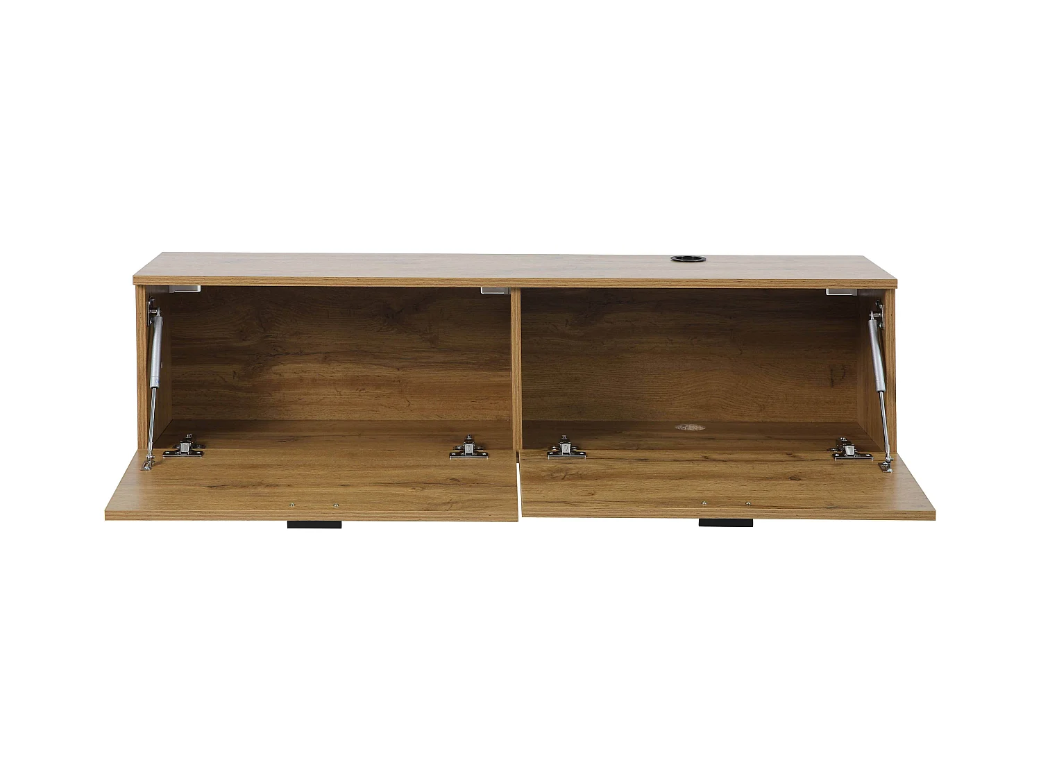 Meuble TV suspendu 120 cm industriel bois clair