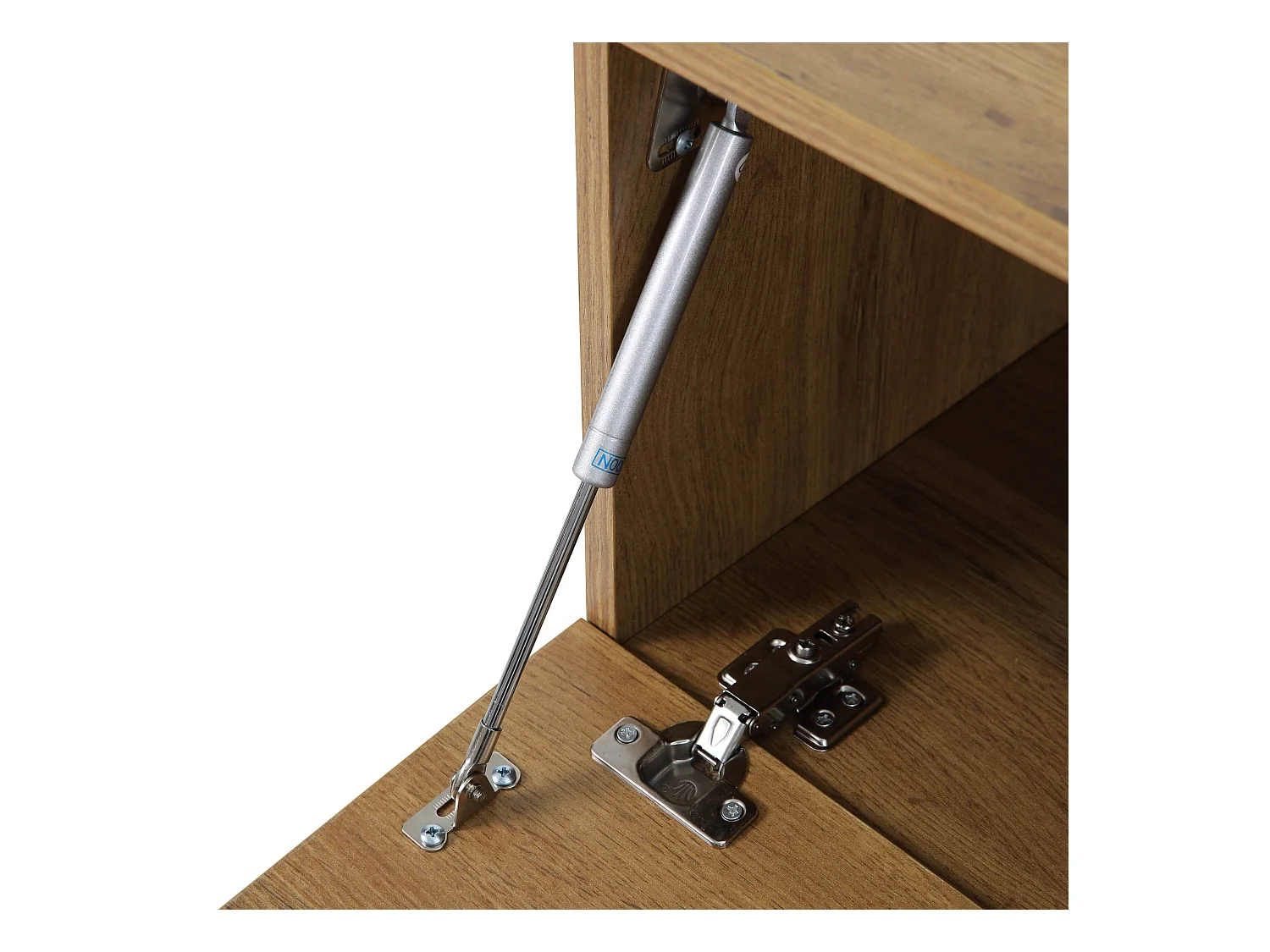 Meuble TV suspendu 120 cm industriel bois clair