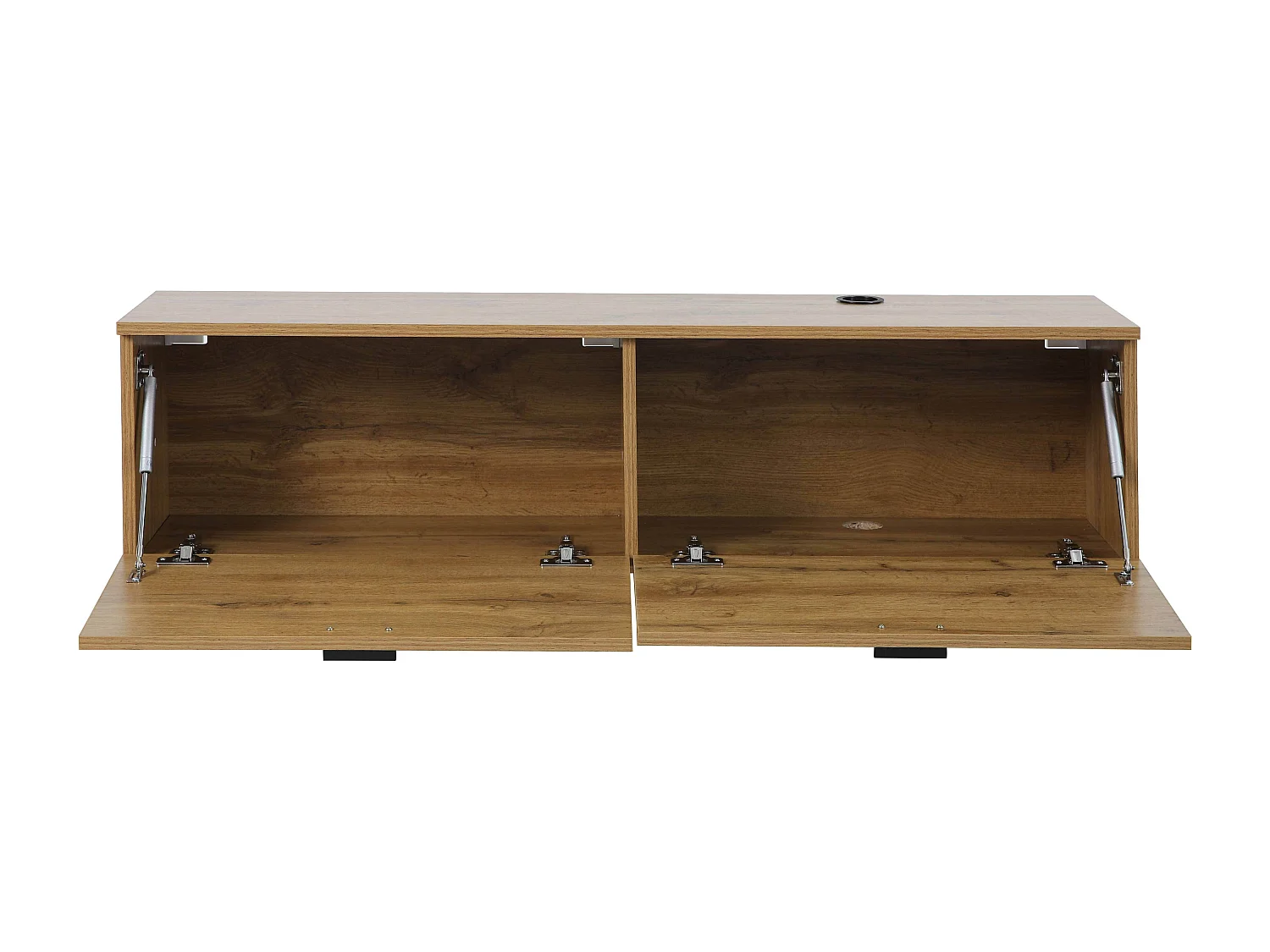 Meuble TV suspendu 120 cm industriel bois clair