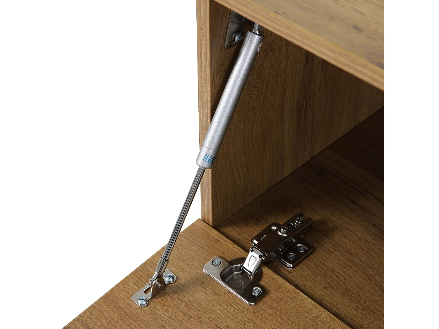 Meuble TV suspendu 160 cm industriel bois clair