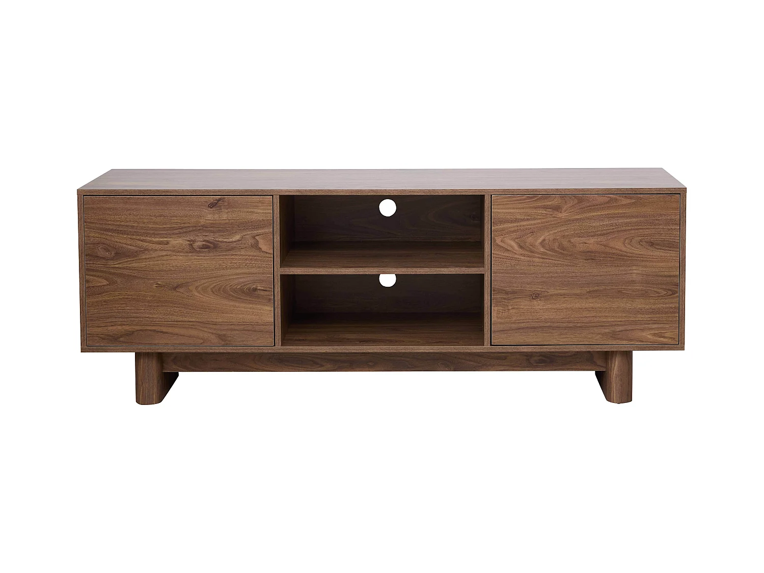 Meuble TV 160 cm scandinave bois foncé