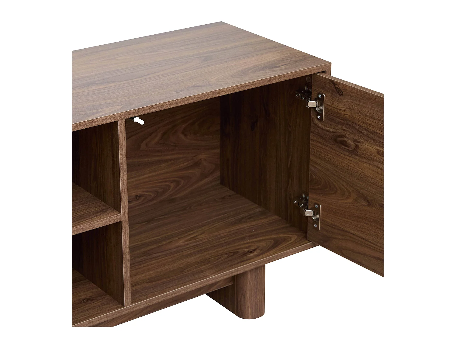 Meuble TV 160 cm scandinave bois foncé