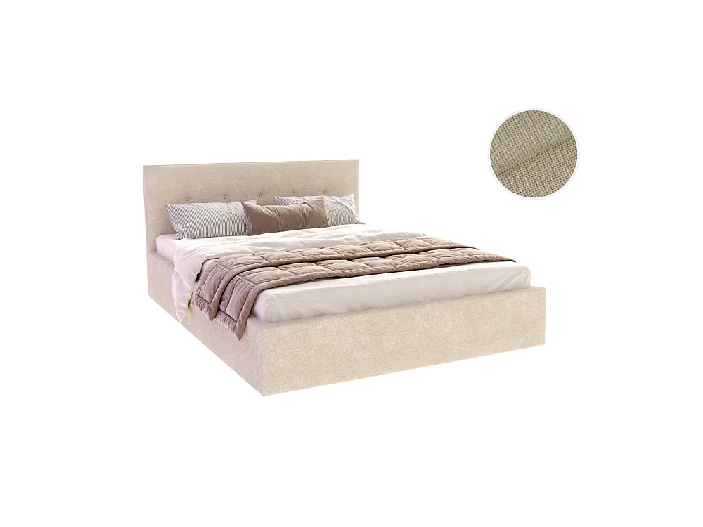 Lit Coffre Tulsa 120x200 cm - Sommier inclus Crème