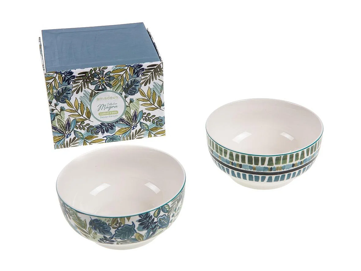 Coffret 2 bols Mayra bleu