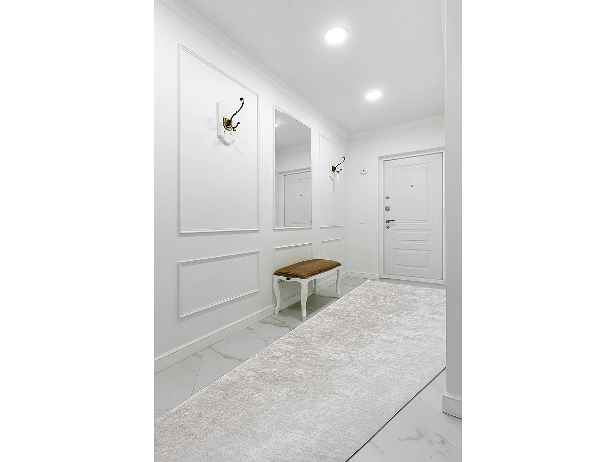 TAPIS DE COULOIR antidérapant LOTUS SMOOTH 52420 Mélange beige lavab 60x1350 cm