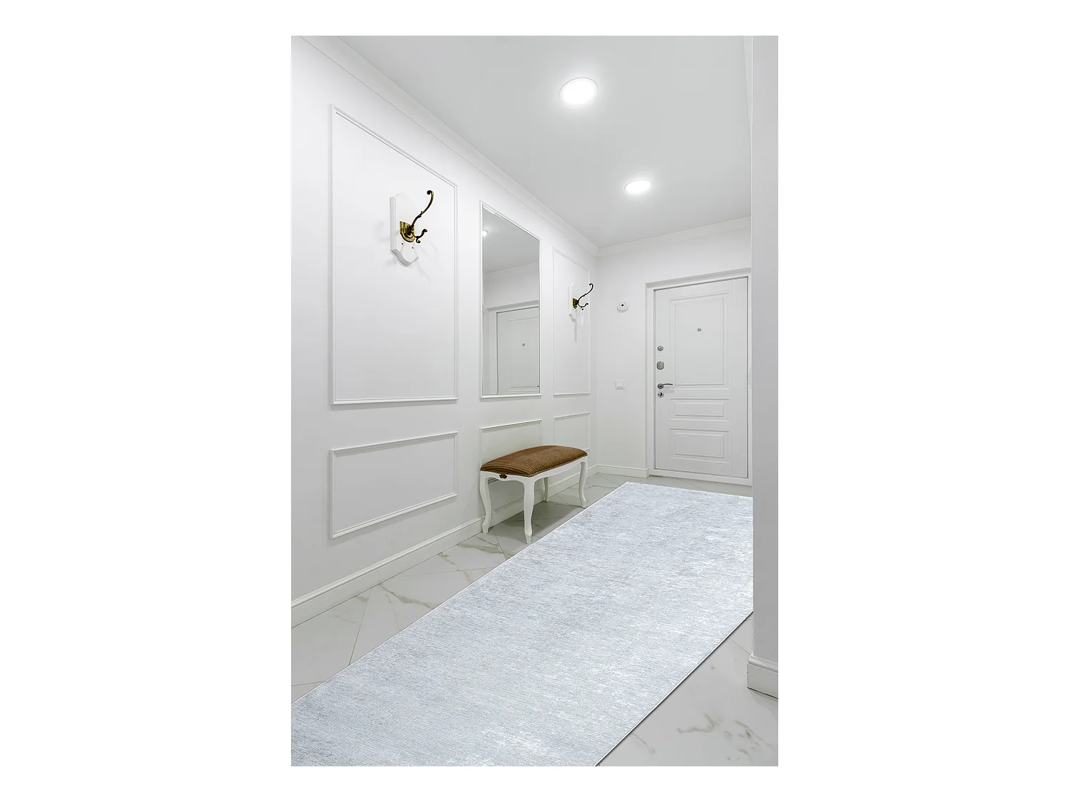 TAPIS DE COULOIR antidérapant LOTUS SMOOTH 52421 Mélange gris lavabl 80x830 cm