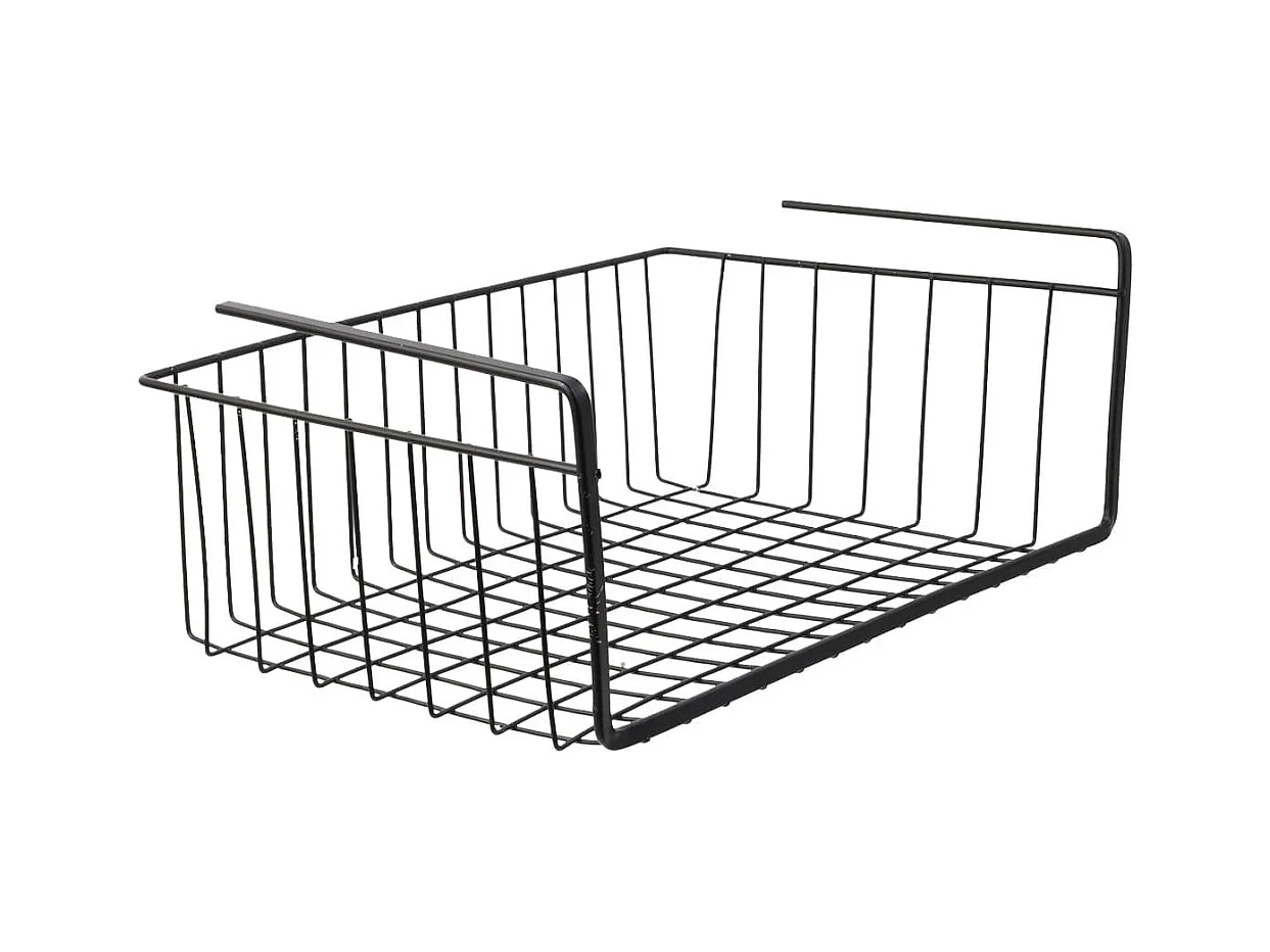 Panier Suspendu L40cm en Métal Filaire Noir