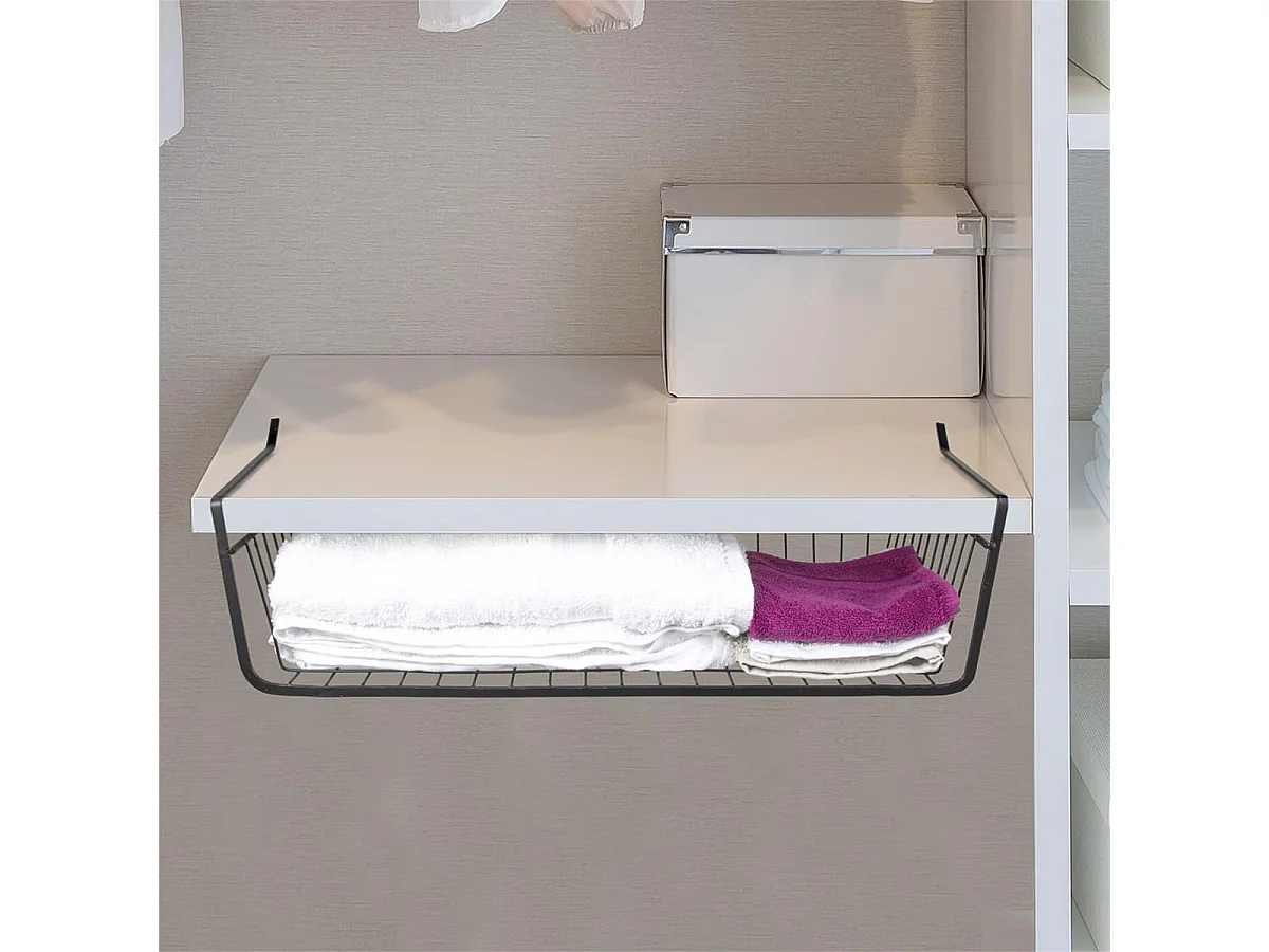 Panier Suspendu L56cm en Métal Filaire Noir - POX