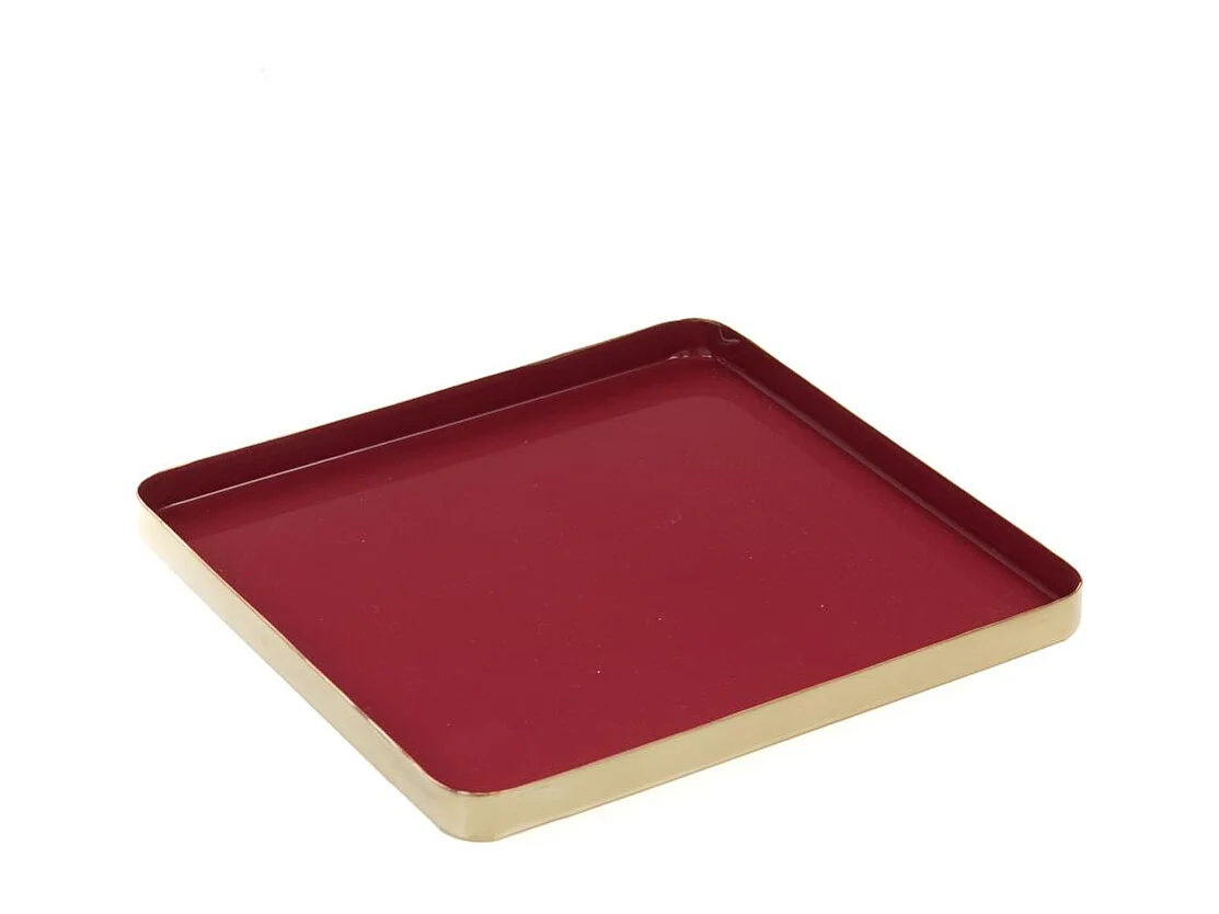 Set de 2 plateaux carrés en métal