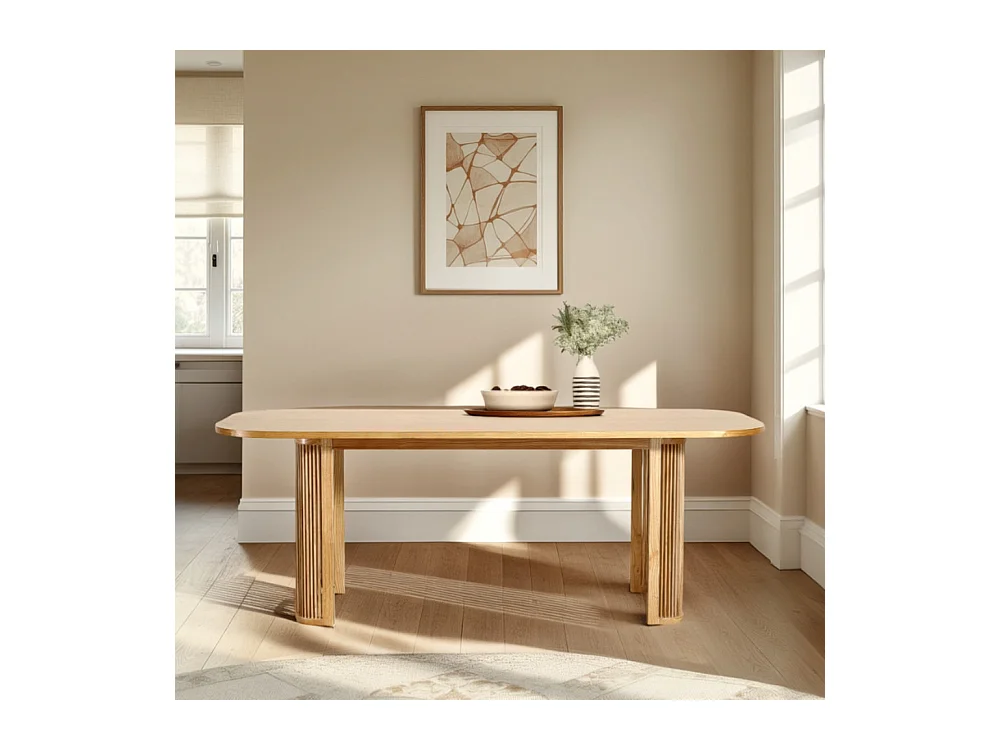 Capana  - Table à manger 8 personnes en bois - Bois clair