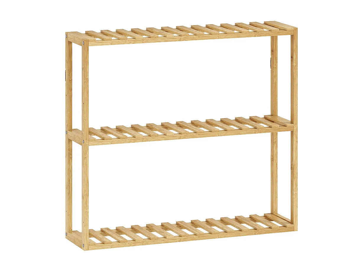 Etagère salle de bains 3 niveaux CASSIE bois de bambou