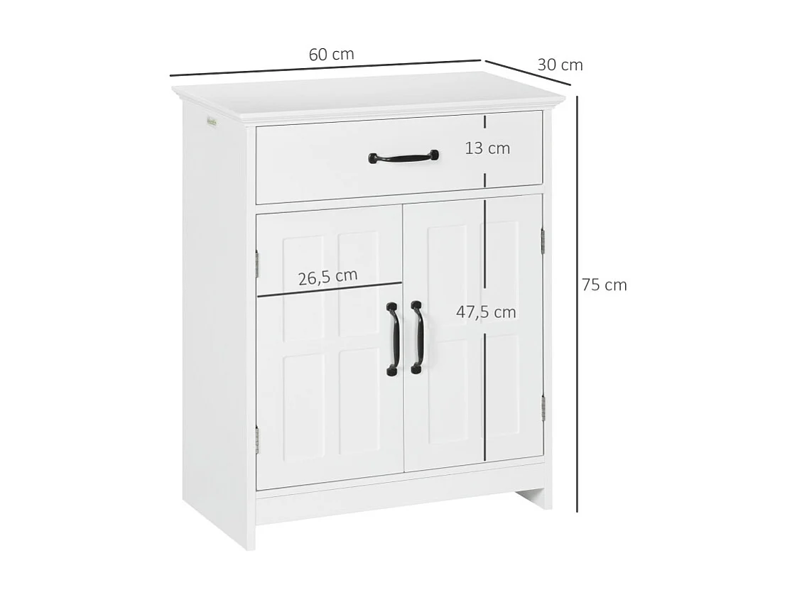 Meuble bas salle de bain 2 portes ELIANO blanc